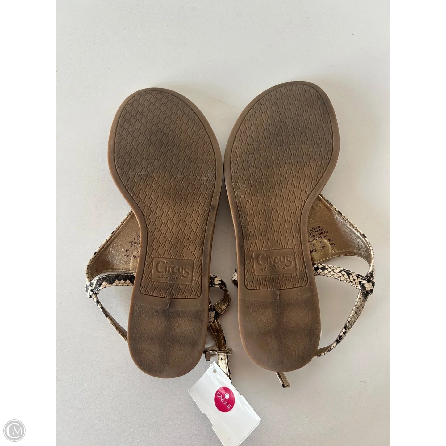 Sandals Flats By Circus By Sam Edelman In Brown & Cream, Size: 7
