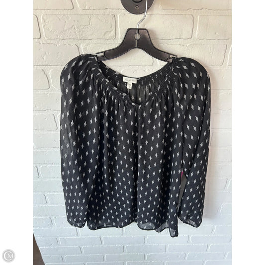 Top Long Sleeve By Garnet Hill In Black & White, Size: S