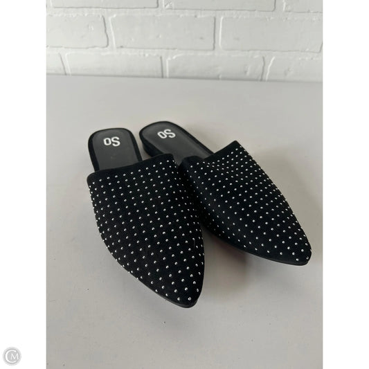 Shoes Flats By So In Black & Silver, Size: 9