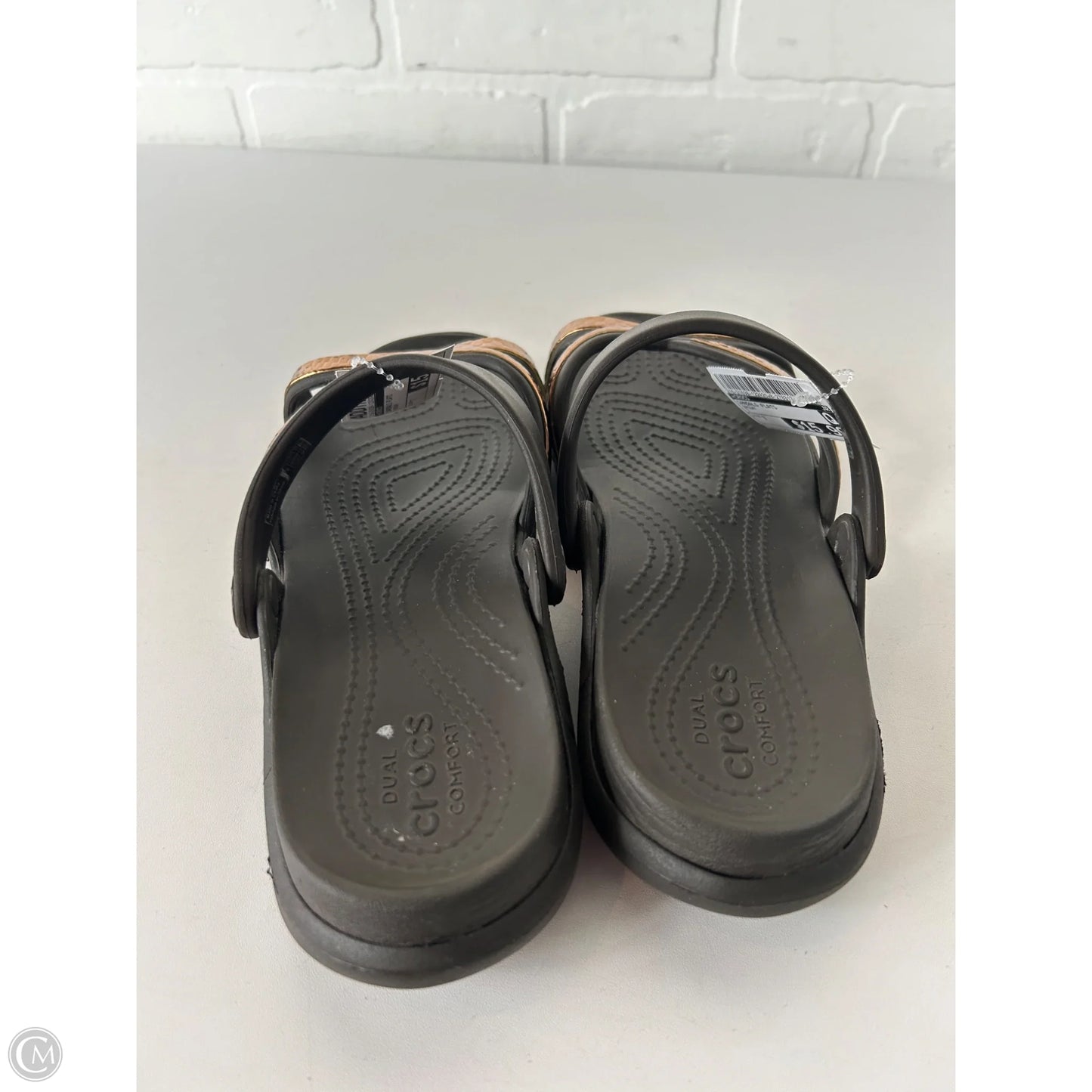 Sandals Flats By Crocs In Brown, Size: 7