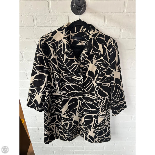 Coat Other By Anne Klein In Black & Cream, Size: 1x