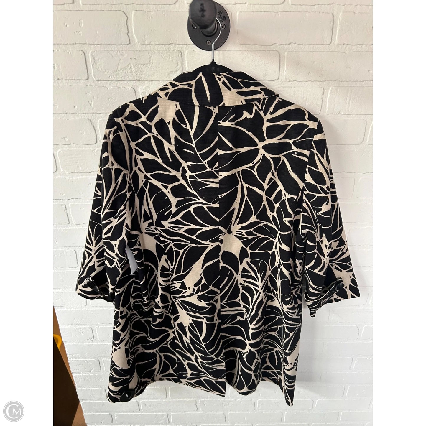 Coat Other By Anne Klein In Black & Cream, Size: 1x