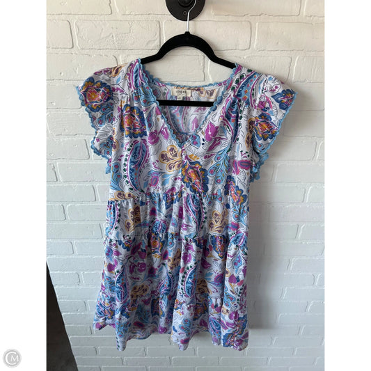 Dress Casual Short By Umgee In Blue & White, Size: M