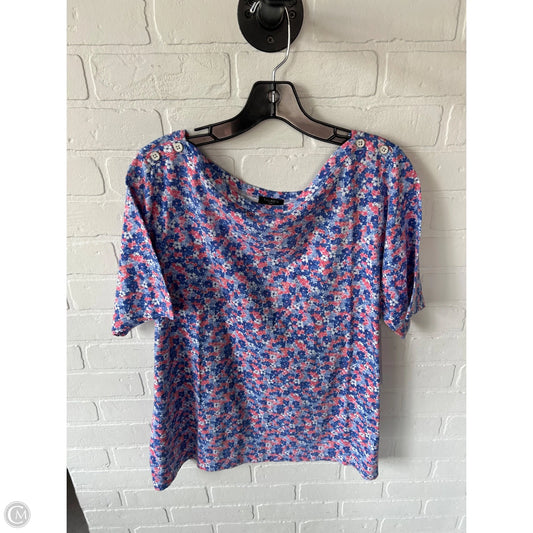 Top Short Sleeve By Talbots In Blue & Pink, Size: 1x