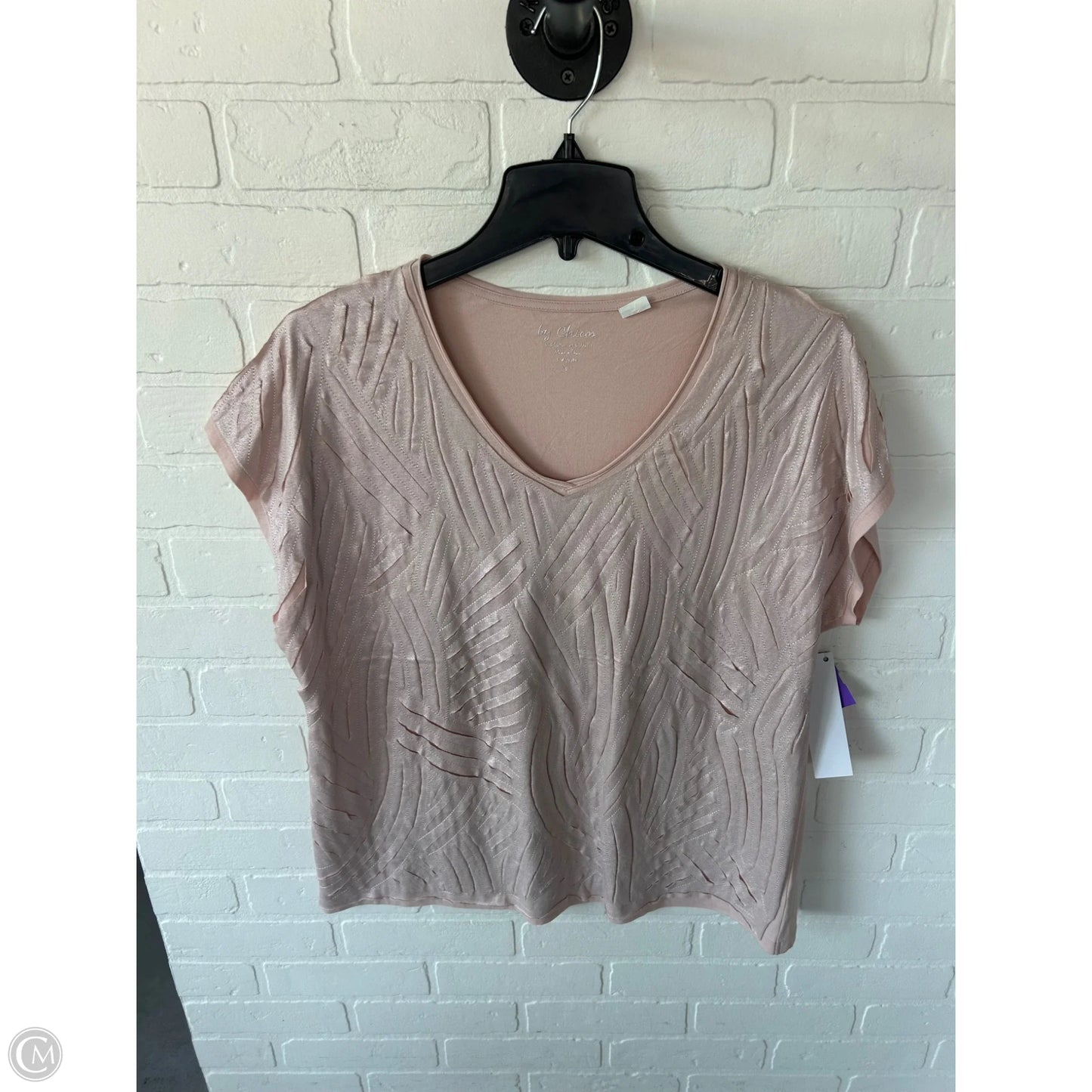 Top Short Sleeve By Chicos In Pink, Size: Xl