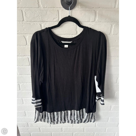 Top Long Sleeve By Christopher And Banks In Black & White, Size: Xl