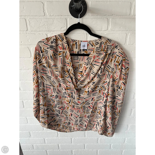 Top Long Sleeve By Cabi In Tan, Size: S