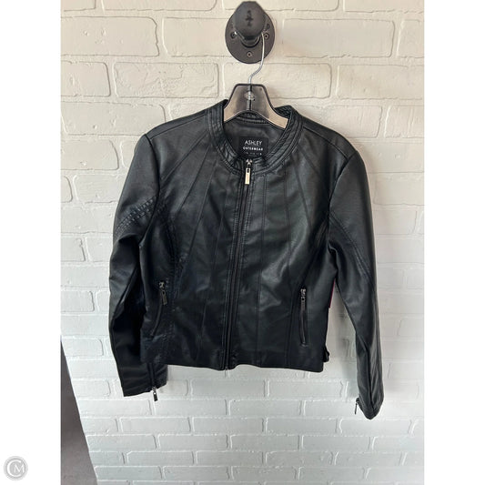 Jacket Moto By Clothes Mentor In Black, Size: L