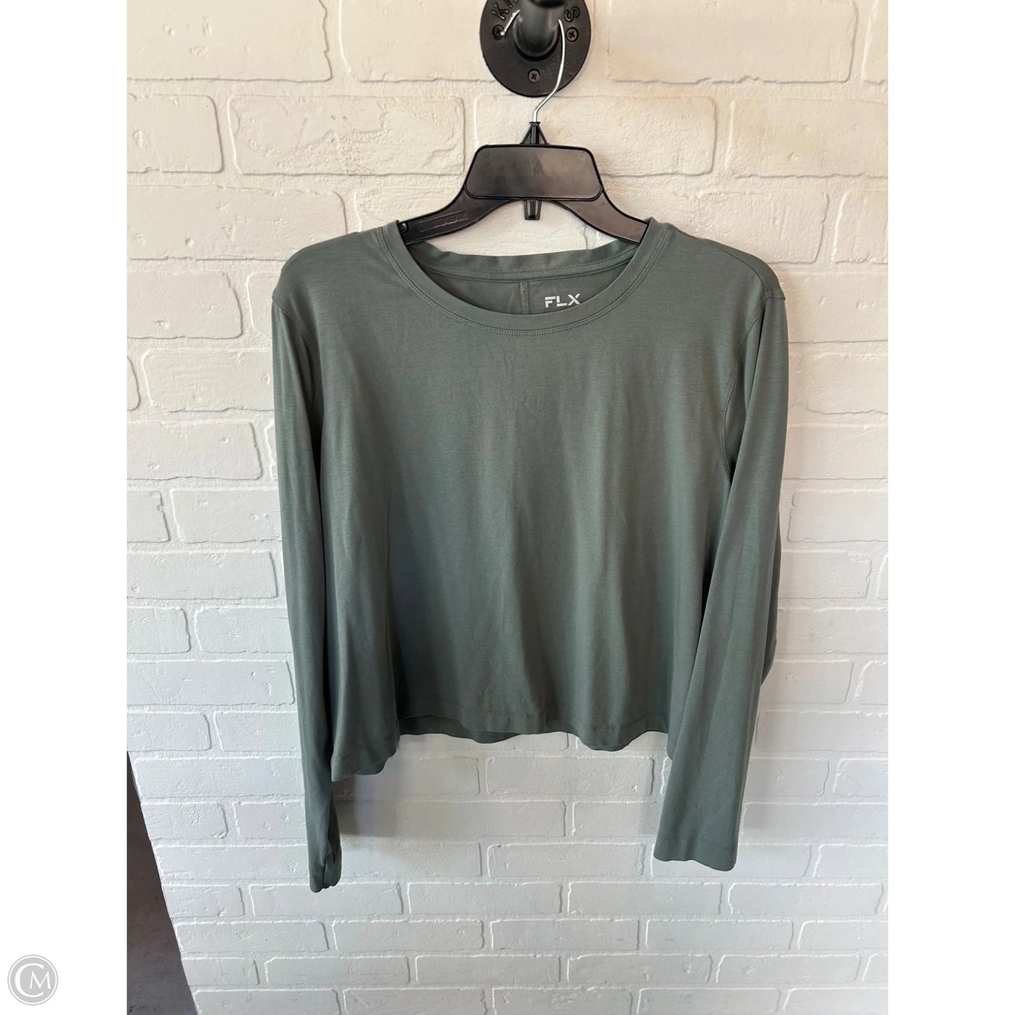 Top Long Sleeve Basic By Flx In Green, Size: Xl