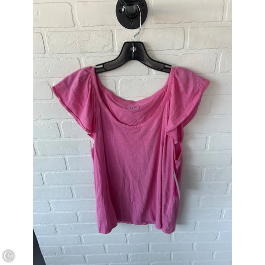 Top Short Sleeve By Loft In Pink, Size: Xl