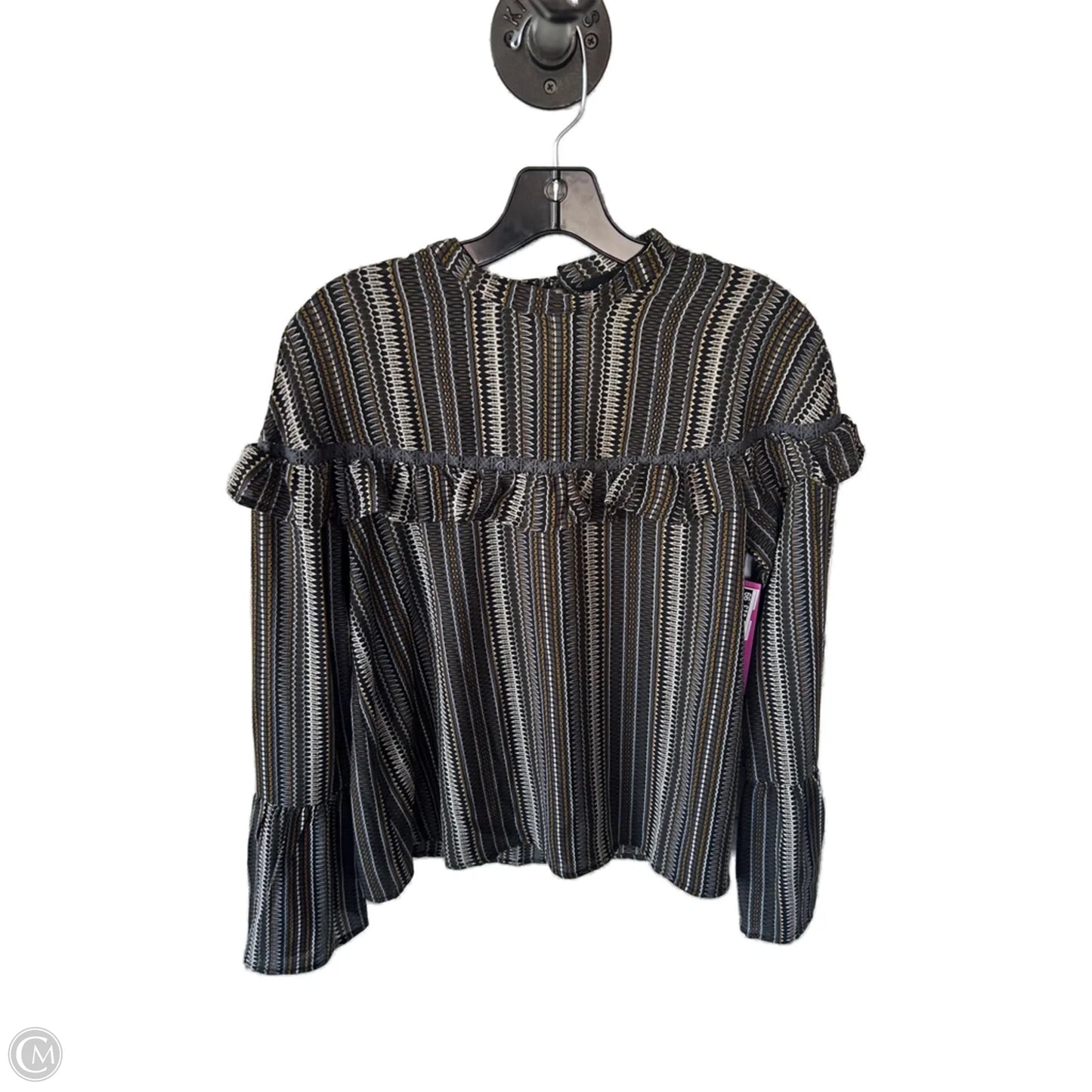 Top Long Sleeve By Fabrik In Black, Size: S