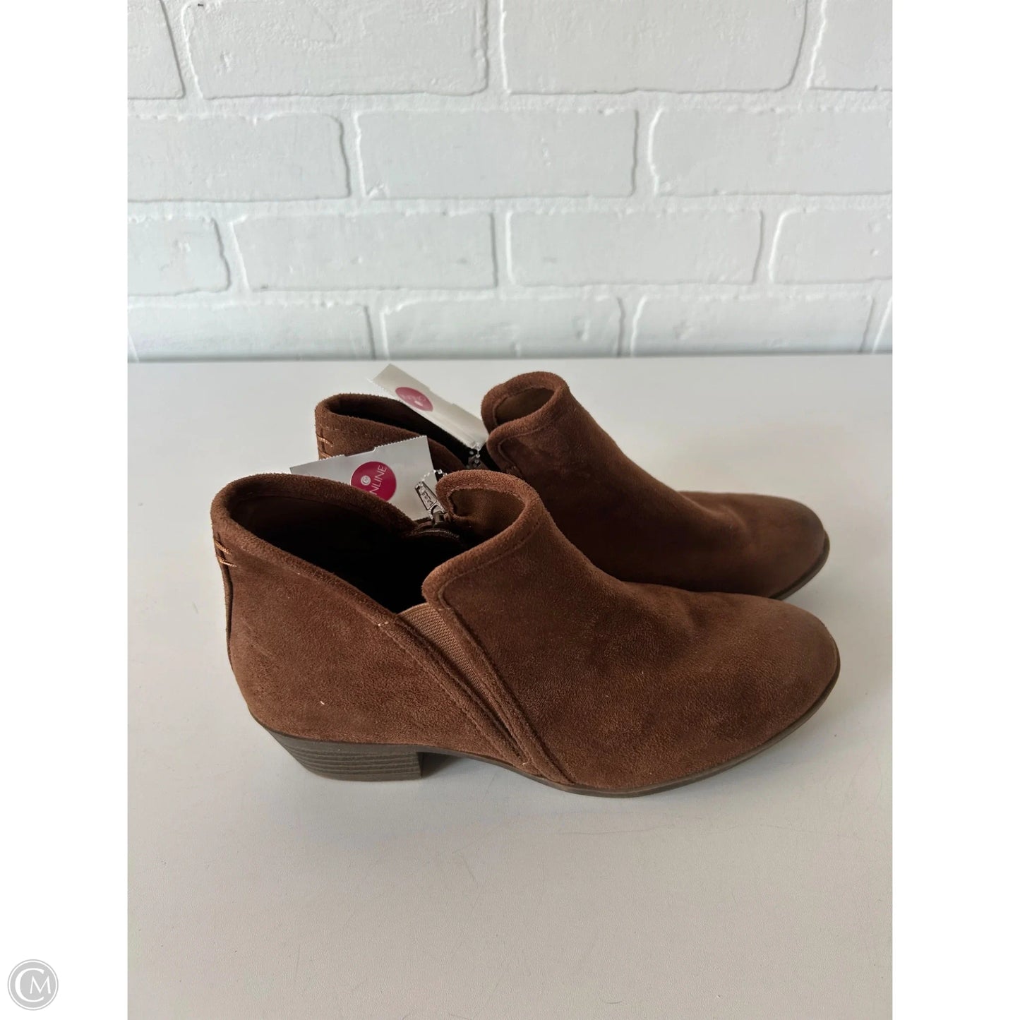 Boots Ankle Flats By So In Brown, Size: 7.5
