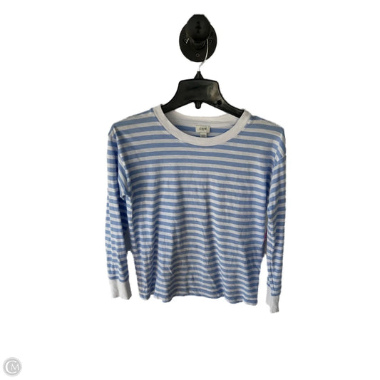 Top Long Sleeve Basic By J. Crew In Blue & White, Size: Xxs