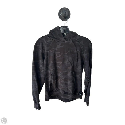Athletic Sweatshirt Hoodie By Lululemon In Black & Grey, Size: S