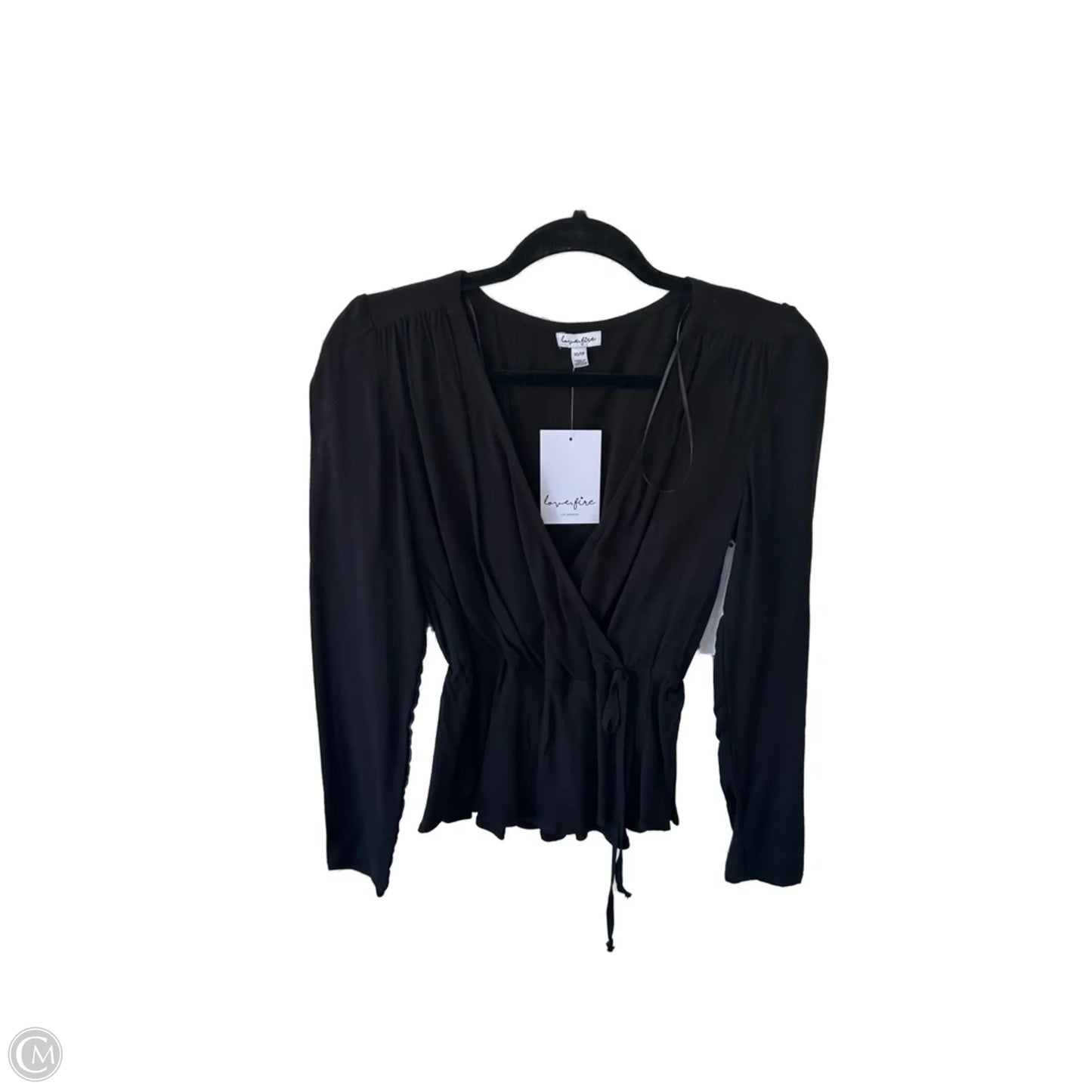 Top Long Sleeve By Love Fire In Black, Size: Xs