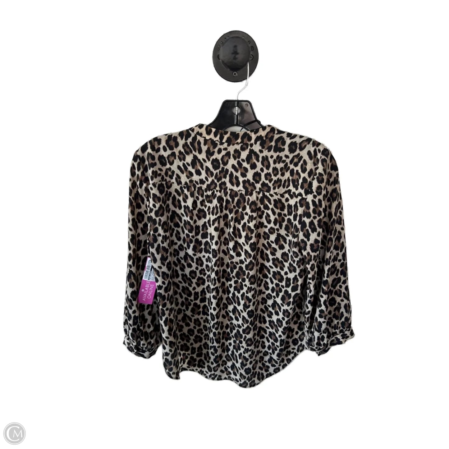 Top 3/4 Sleeve By Vince Camuto In Black & Cream, Size: S