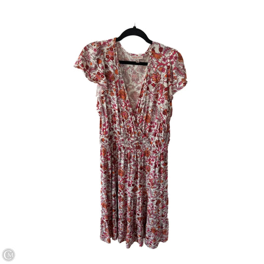 Dress Casual Midi By Knox Rose In Cream & Pink, Size: Xxl