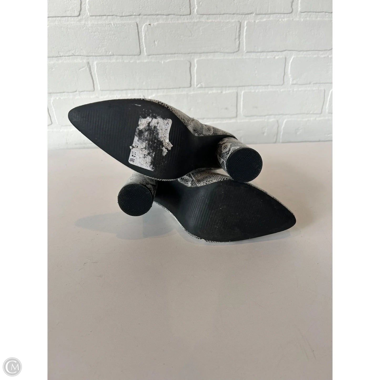 Boots Mid-calf Heels By Fashion Nova In Black & White, Size: 6.5