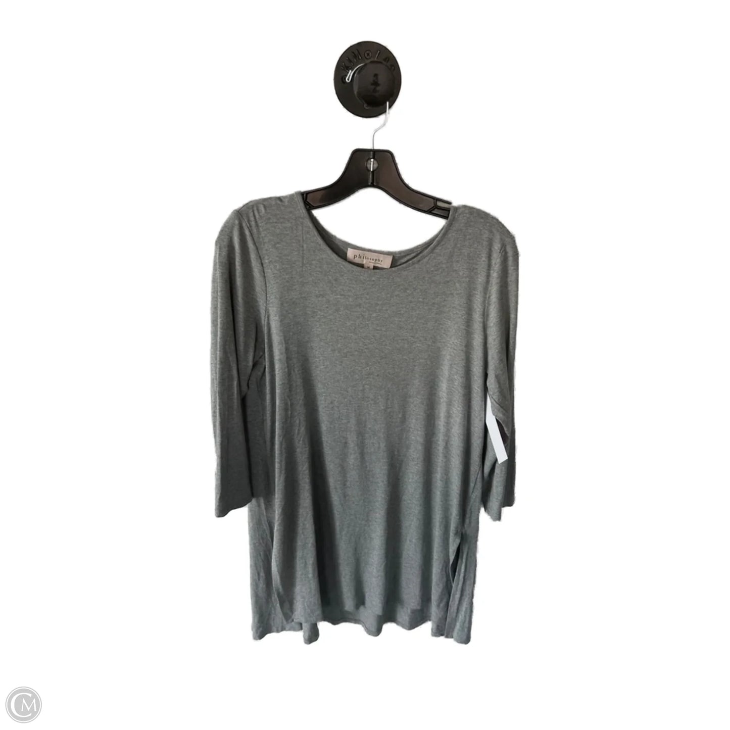 Top Long Sleeve By Philosophy In Grey, Size: M