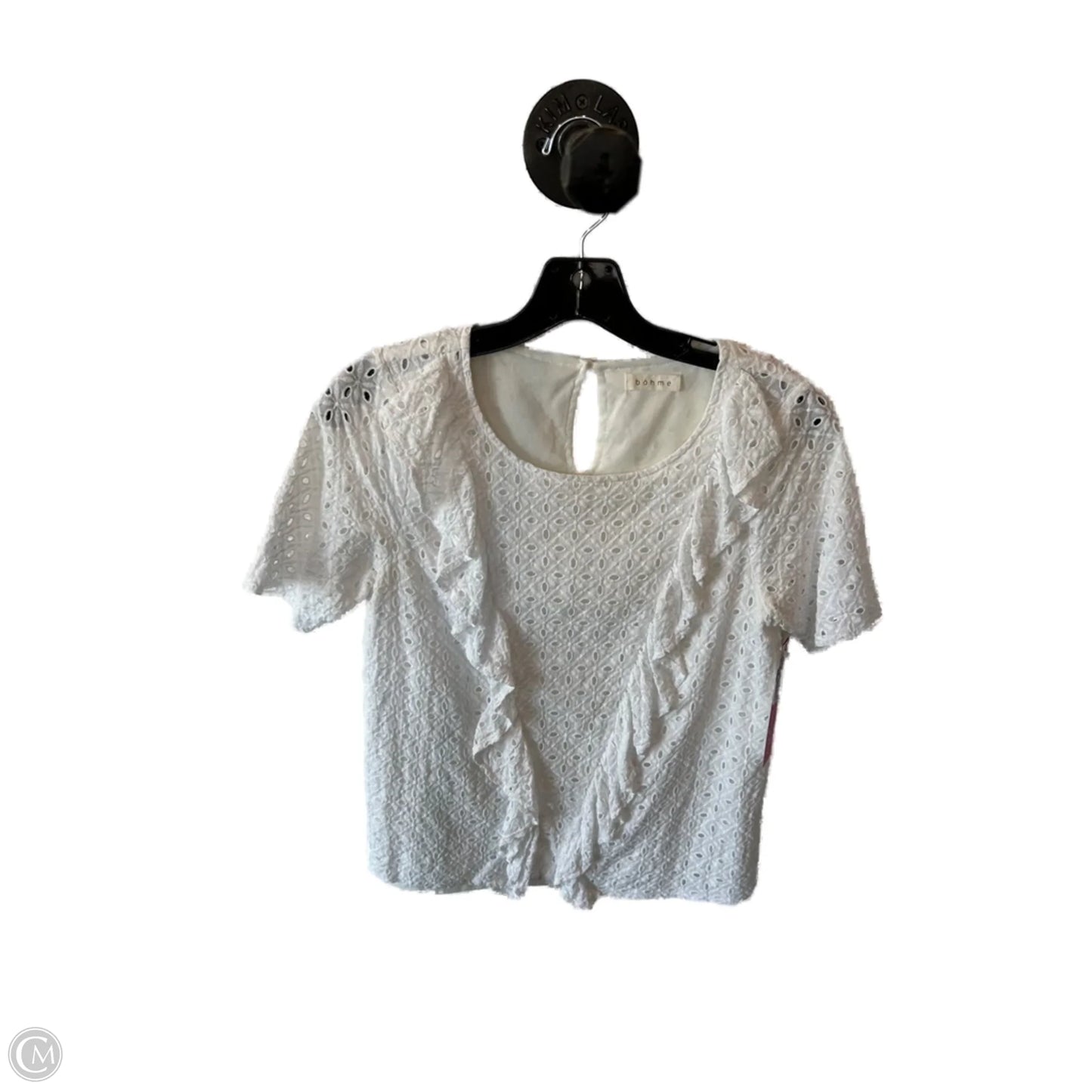 Top Short Sleeve By Bohme In White, Size: S