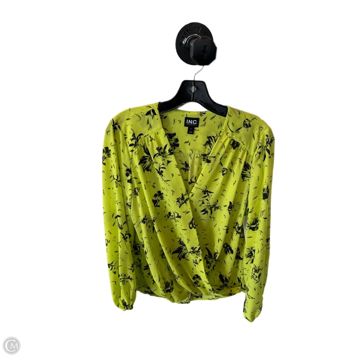 Top Long Sleeve By Inc In Yellow, Size: S