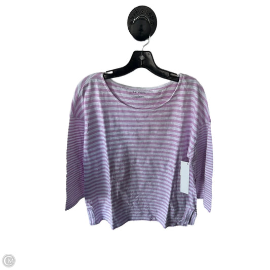 Top 3/4 Sleeve By Talbots In Purple & White, Size: L