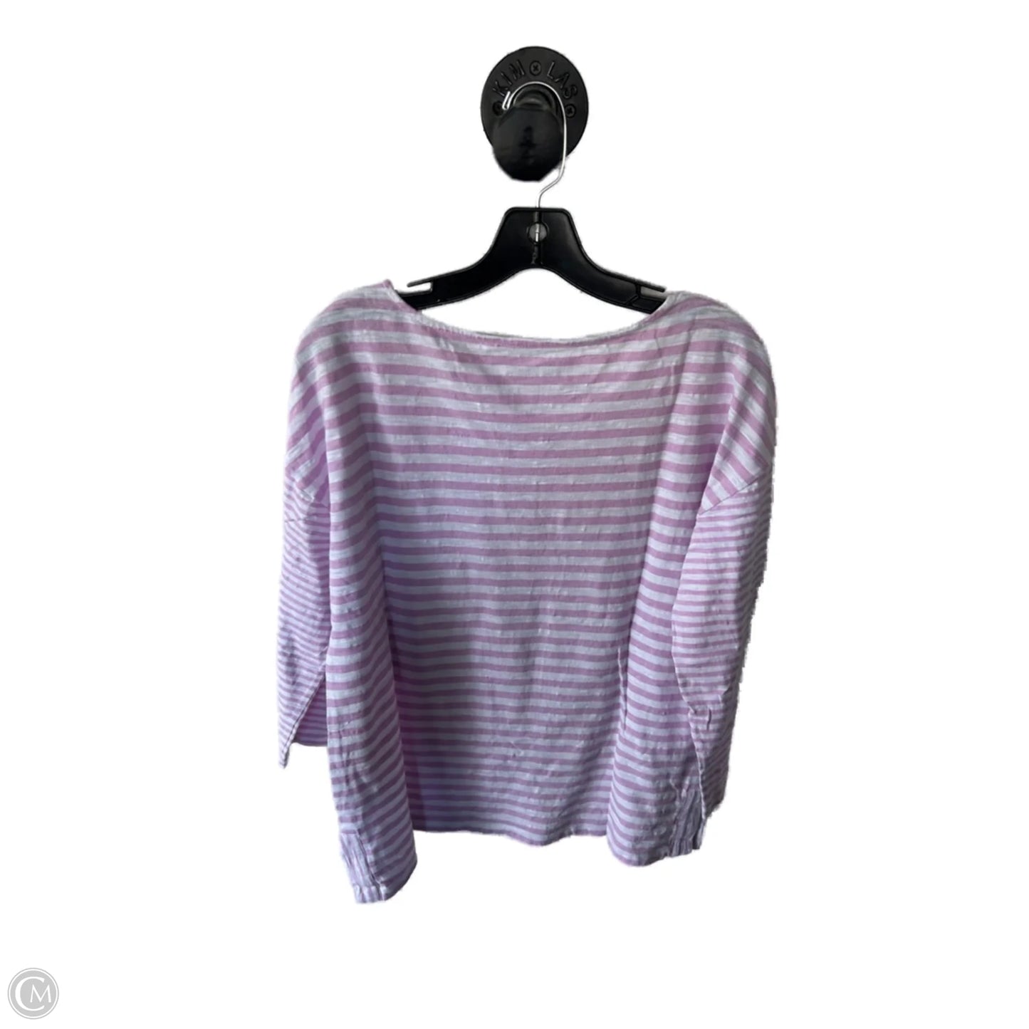 Top 3/4 Sleeve By Talbots In Purple & White, Size: L