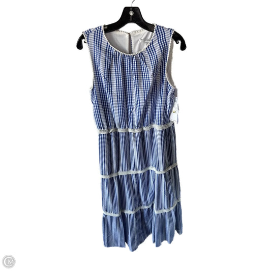 Dress Casual Maxi By Cmc In Blue & White, Size: L