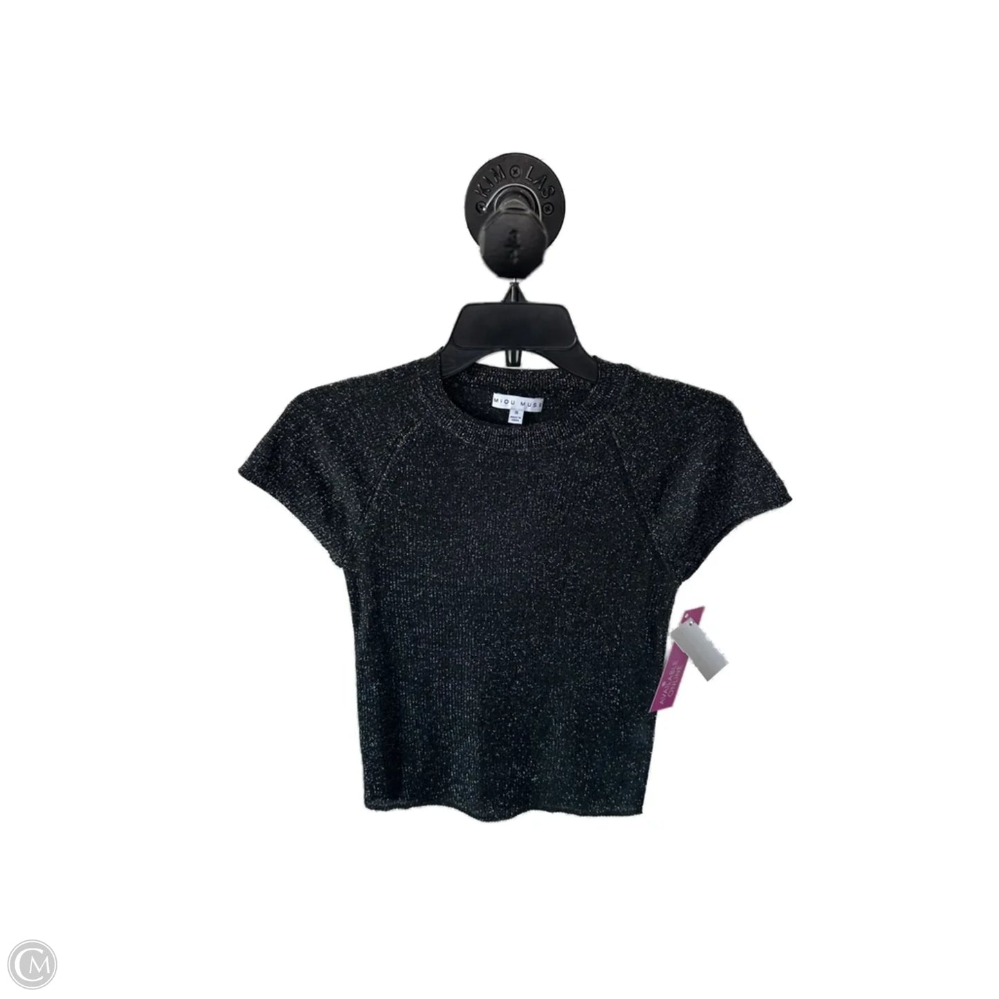 Top Short Sleeve By Clothes Mentor In Black & Silver, Size: S