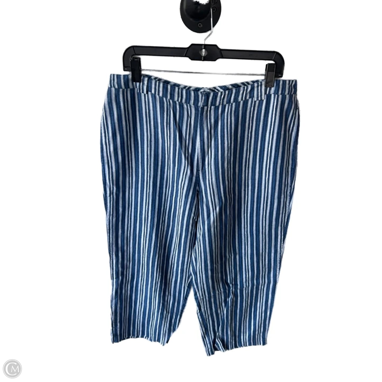 Pants Linen By Sigrid Olsen In Blue & White, Size: 14