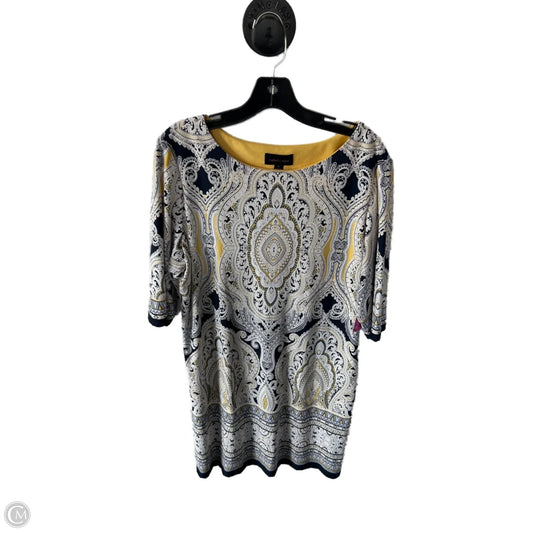 Dress Casual Short By Clothes Mentor In Blue & White, Size: Xl