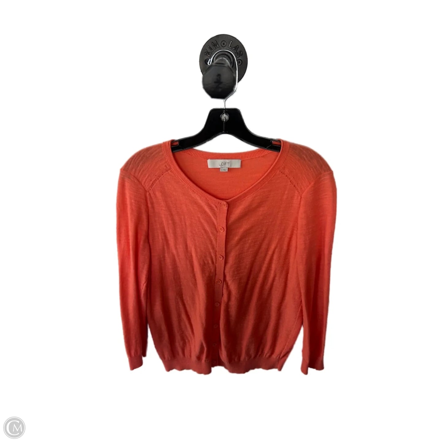 Sweater Cardigan By Loft In Orange, Size: S