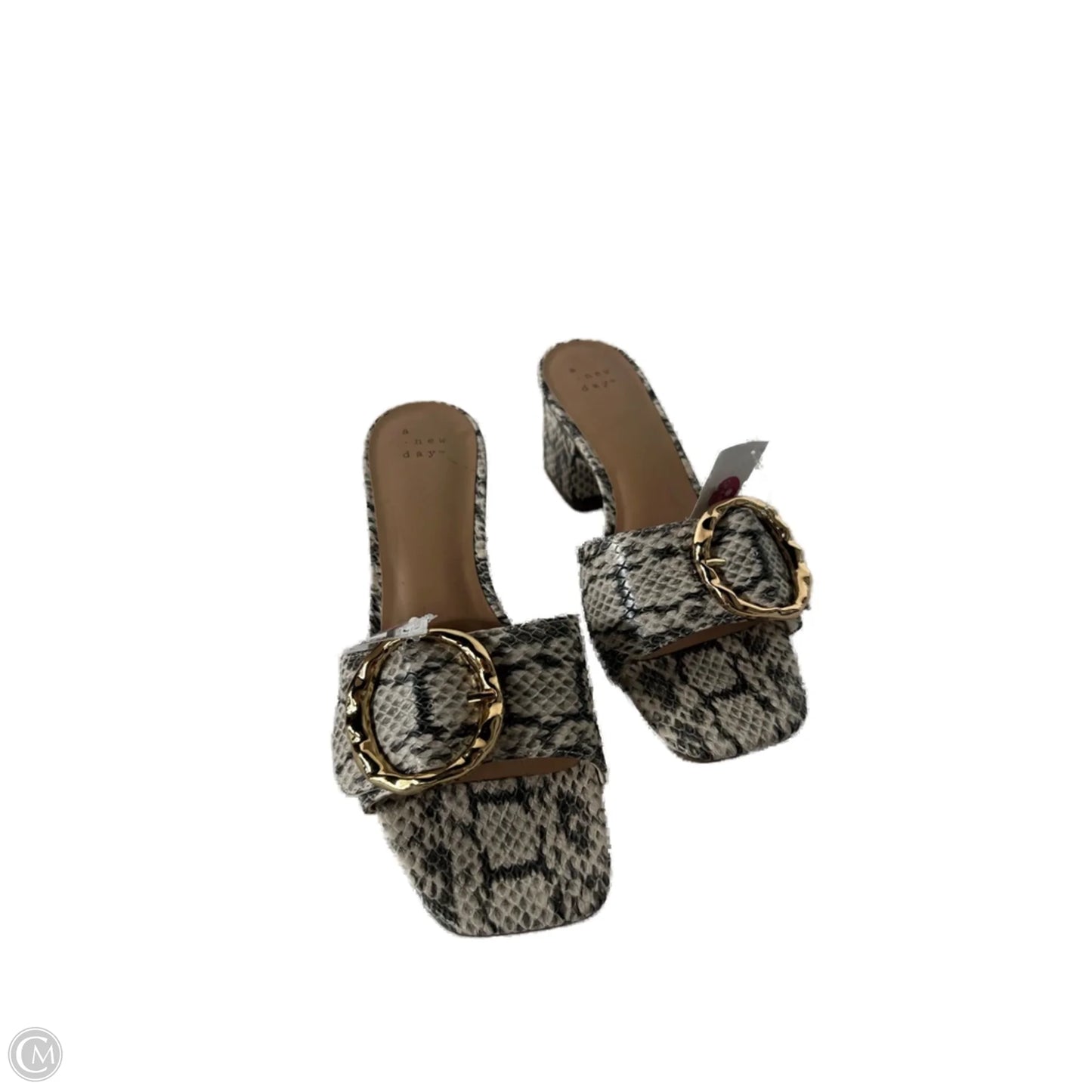 Sandals Heels Block By A New Day In Cream & Grey, Size: 8