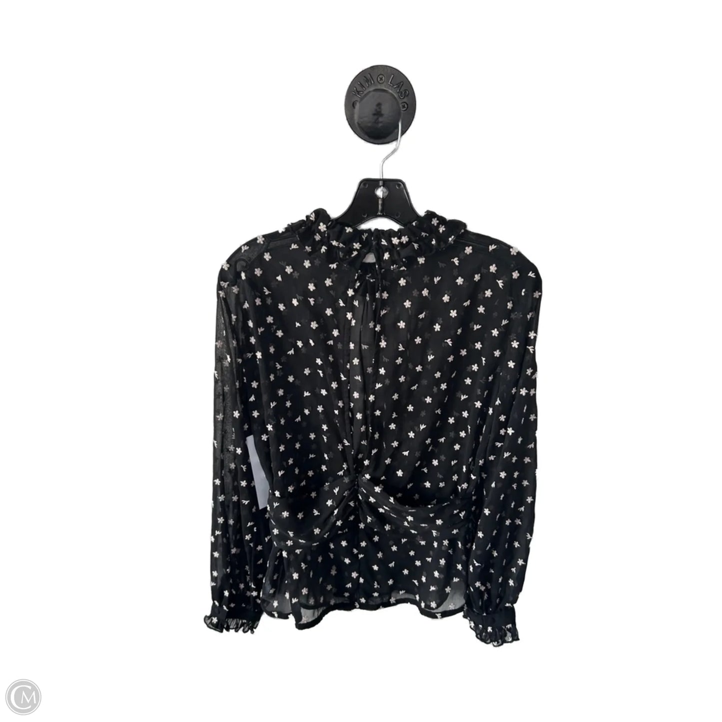 Top Long Sleeve By Zara In Black & Cream, Size: M