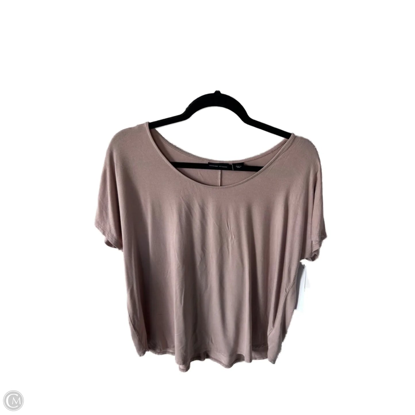 Top Short Sleeve Basic By Adrienne Vittadini In Tan, Size: Xl
