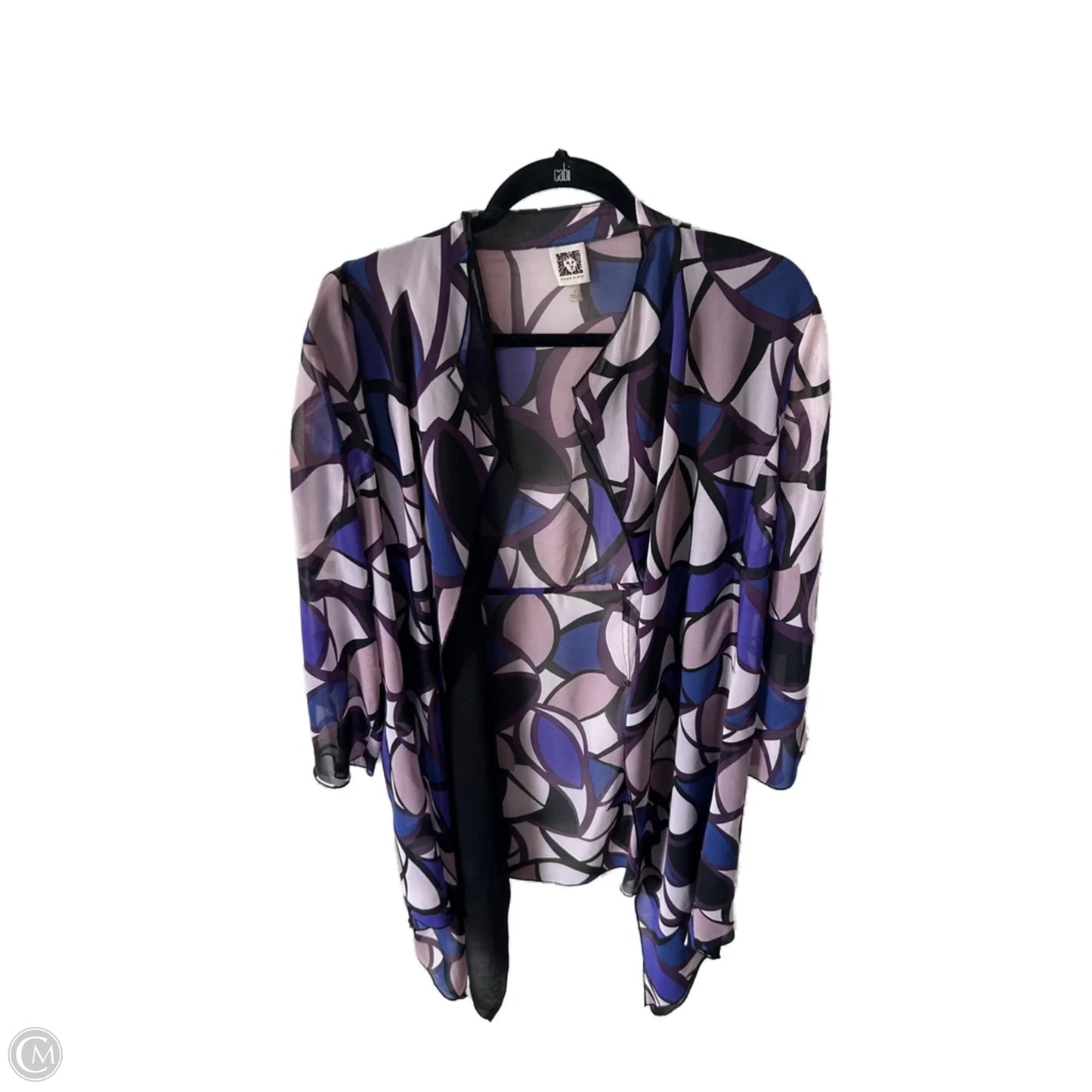 Kimono By Anne Klein In Black & Pink, Size: Xl