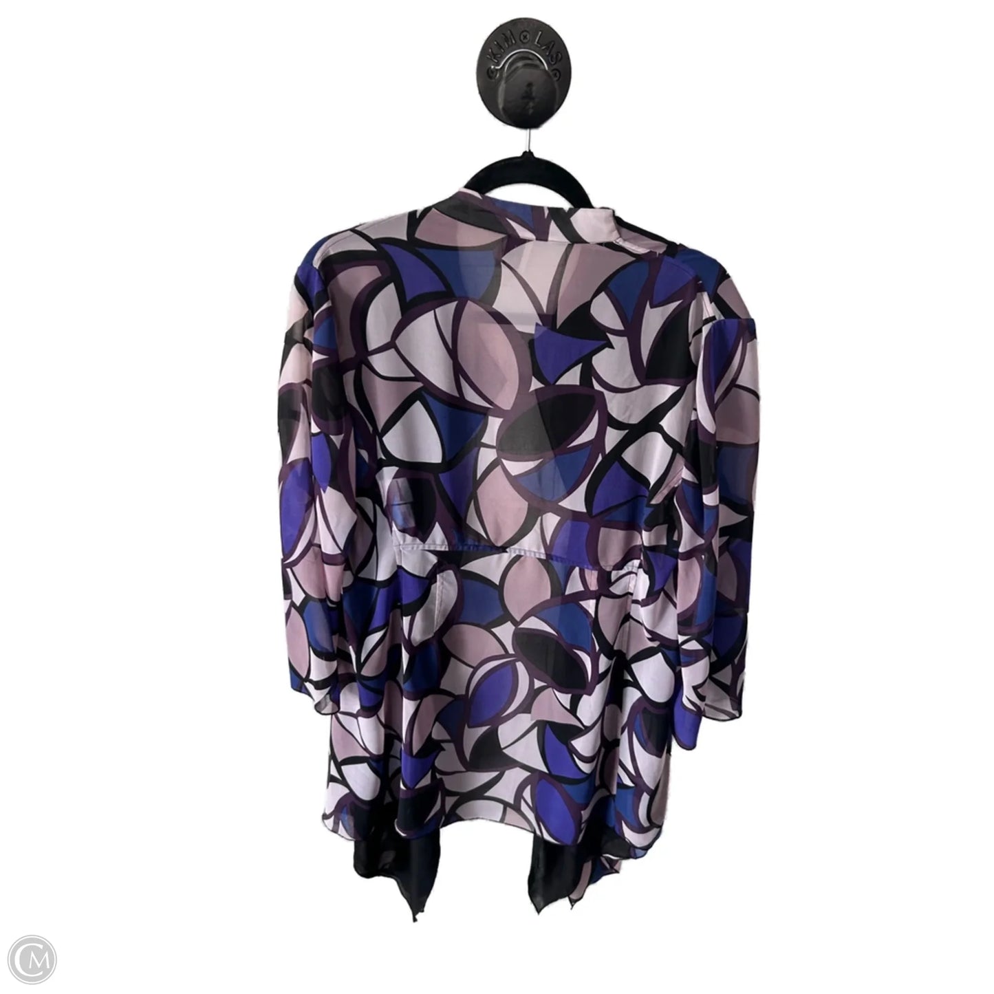 Kimono By Anne Klein In Black & Pink, Size: Xl