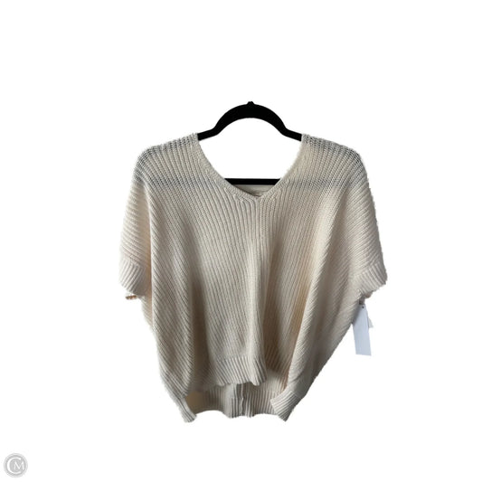 Sweater Short Sleeve By Loft In Cream, Size: S