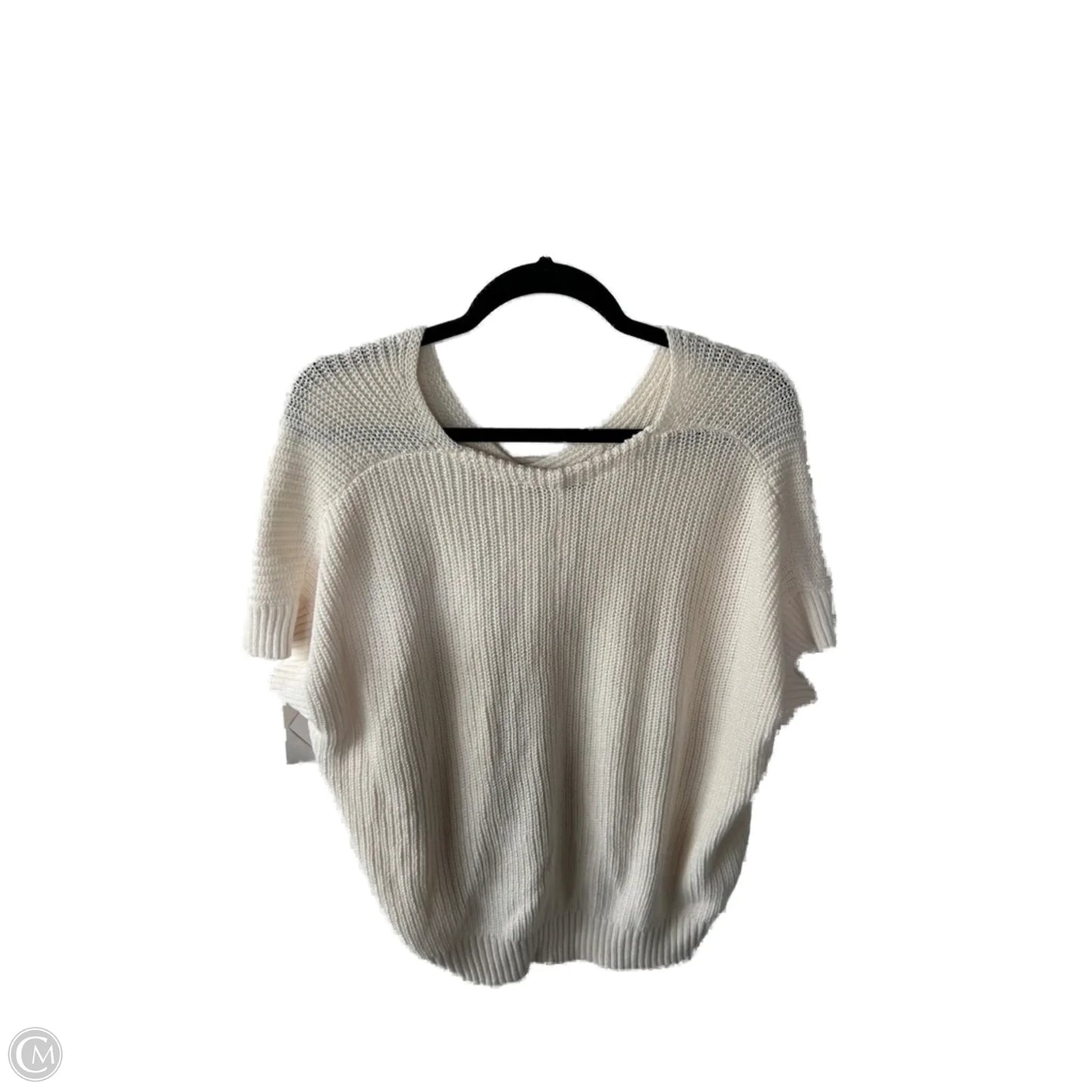 Sweater Short Sleeve By Loft In Cream, Size: S