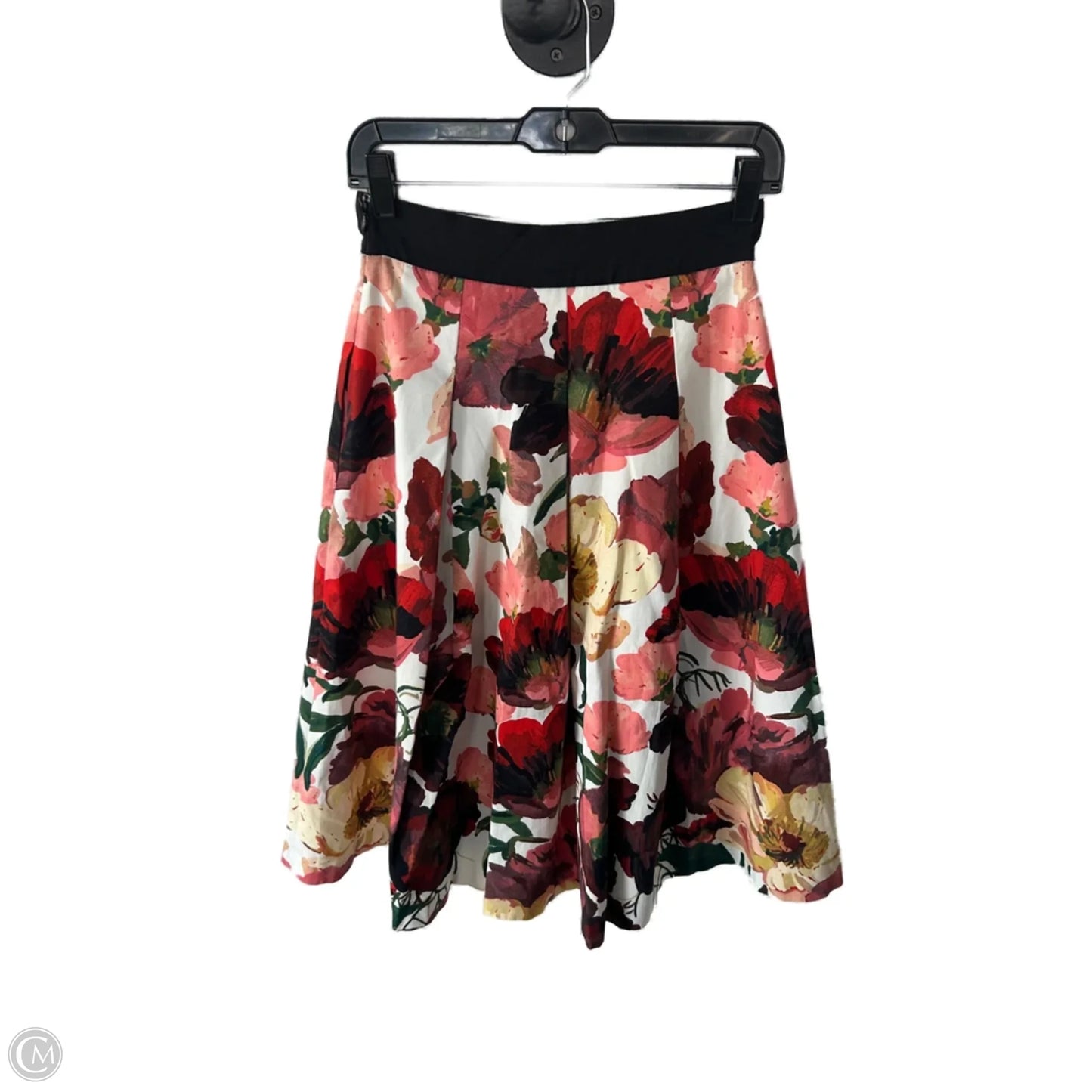 Skirt Midi By White House Black Market In Black & Red, Size: 0