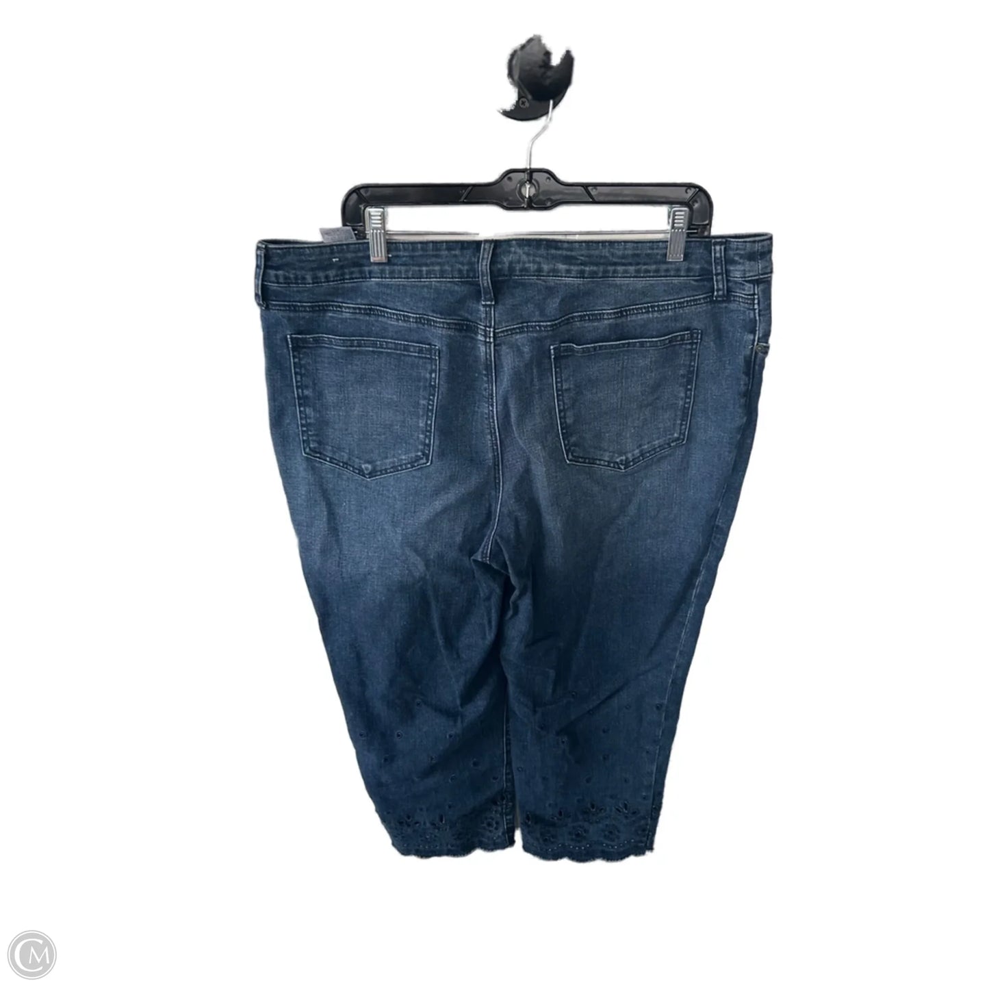 Jeans Cropped By Chicos In Blue Denim, Size: 16