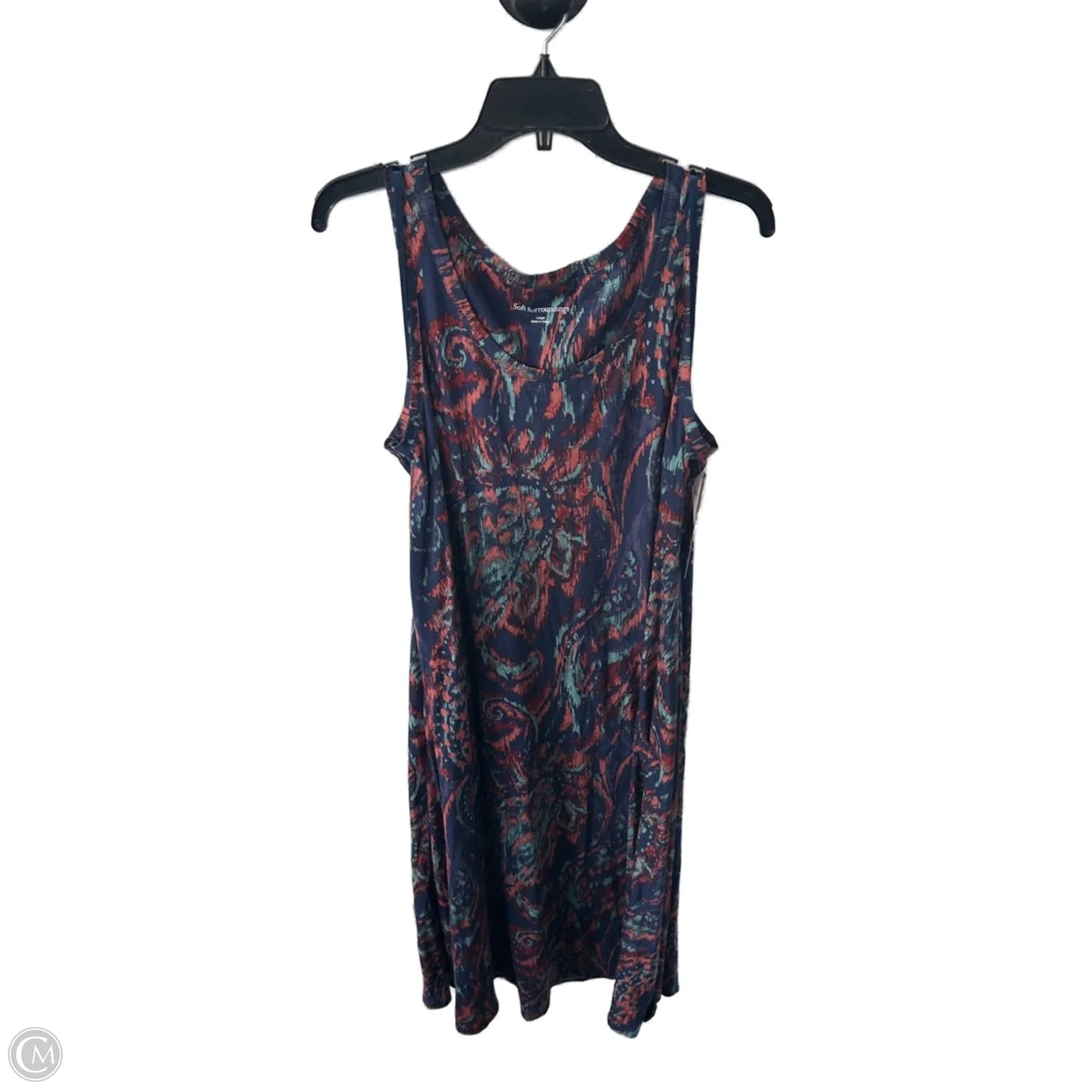 Dress Casual Maxi By Soft Surroundings In Blue & Orange, Size: L