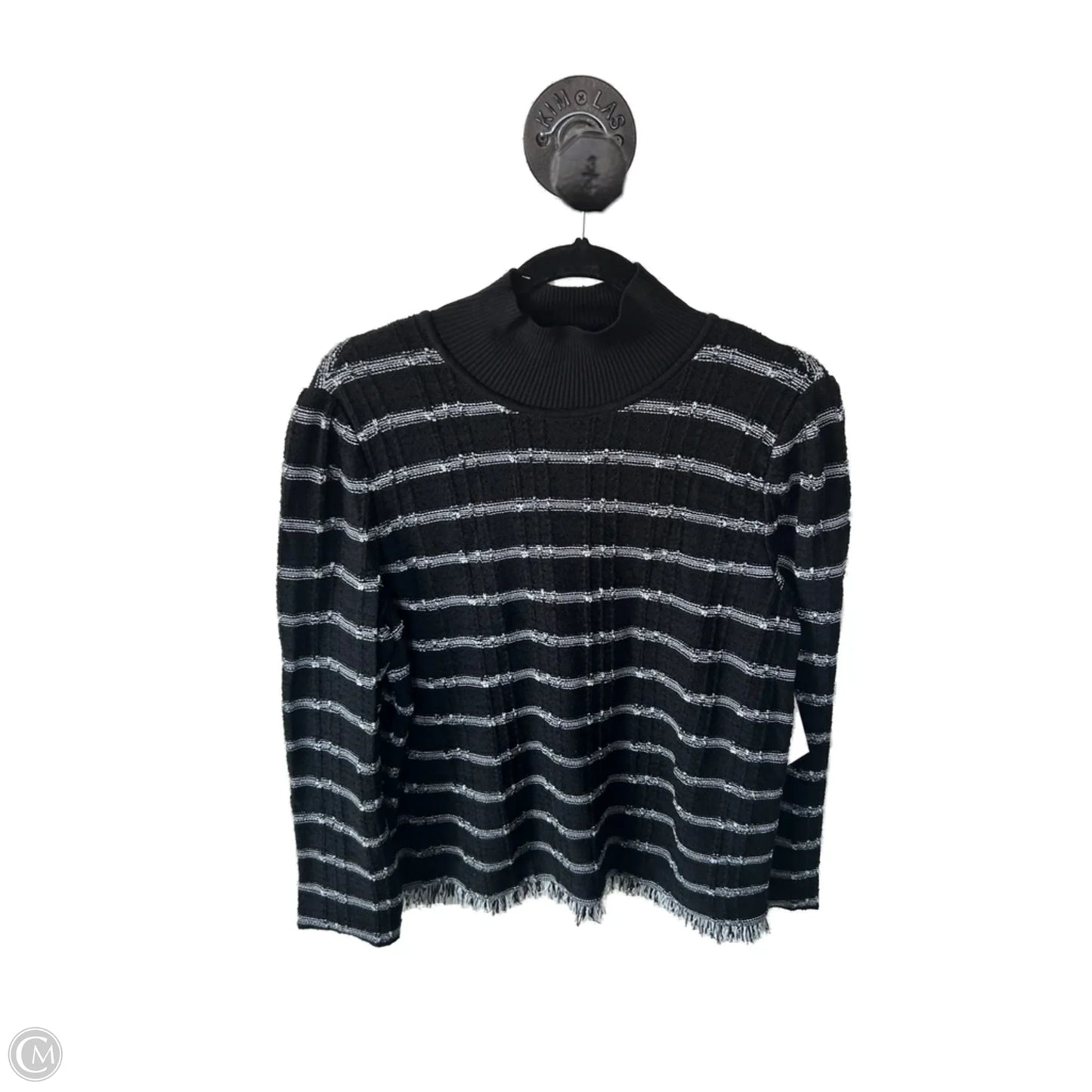 Sweater By Ming Wang In Black & White, Size: M