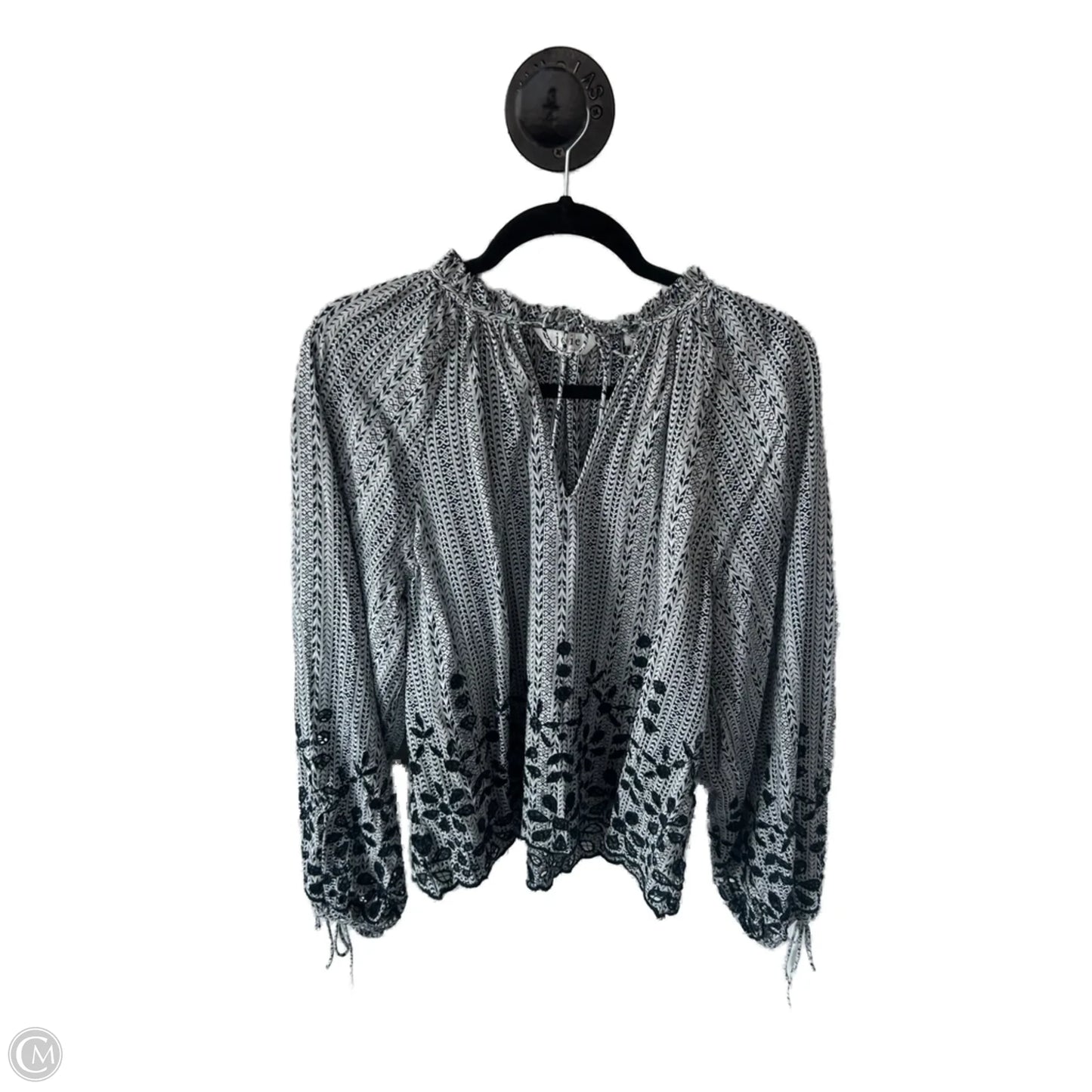 Top Long Sleeve By Joie In Blue & White, Size: L