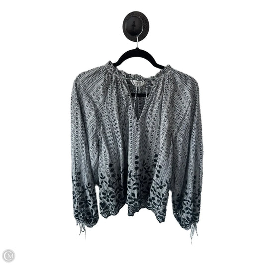 Top Long Sleeve By Joie In Blue & White, Size: L