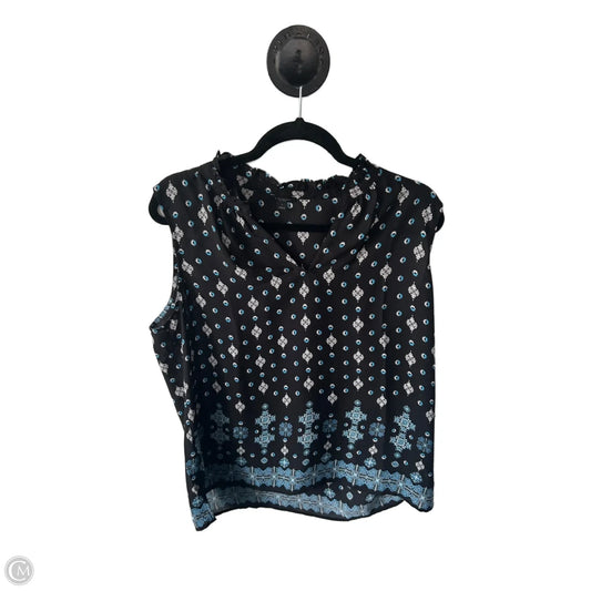 Top Sleeveless By Ann Taylor In Black & White, Size: L