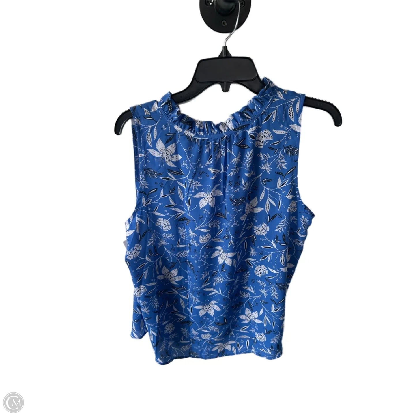 Top Sleeveless By Loft In Blue & White, Size: M