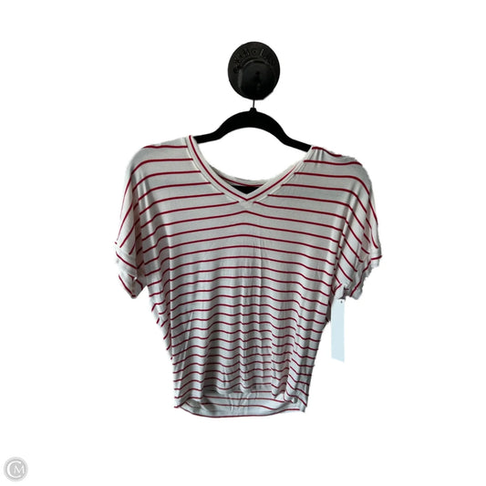 Top Short Sleeve Basic By Cabi In Red & White, Size: Xs
