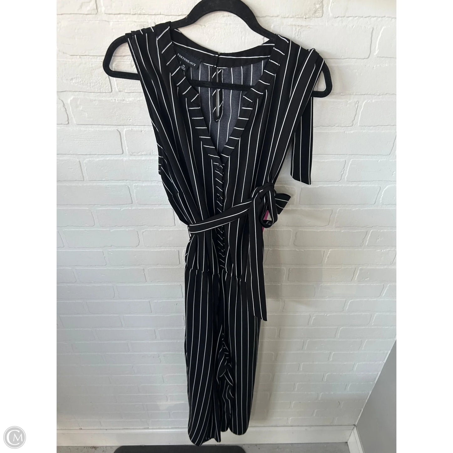 Jumpsuit By Fortune & Ivy In Black & White, Size: 2x