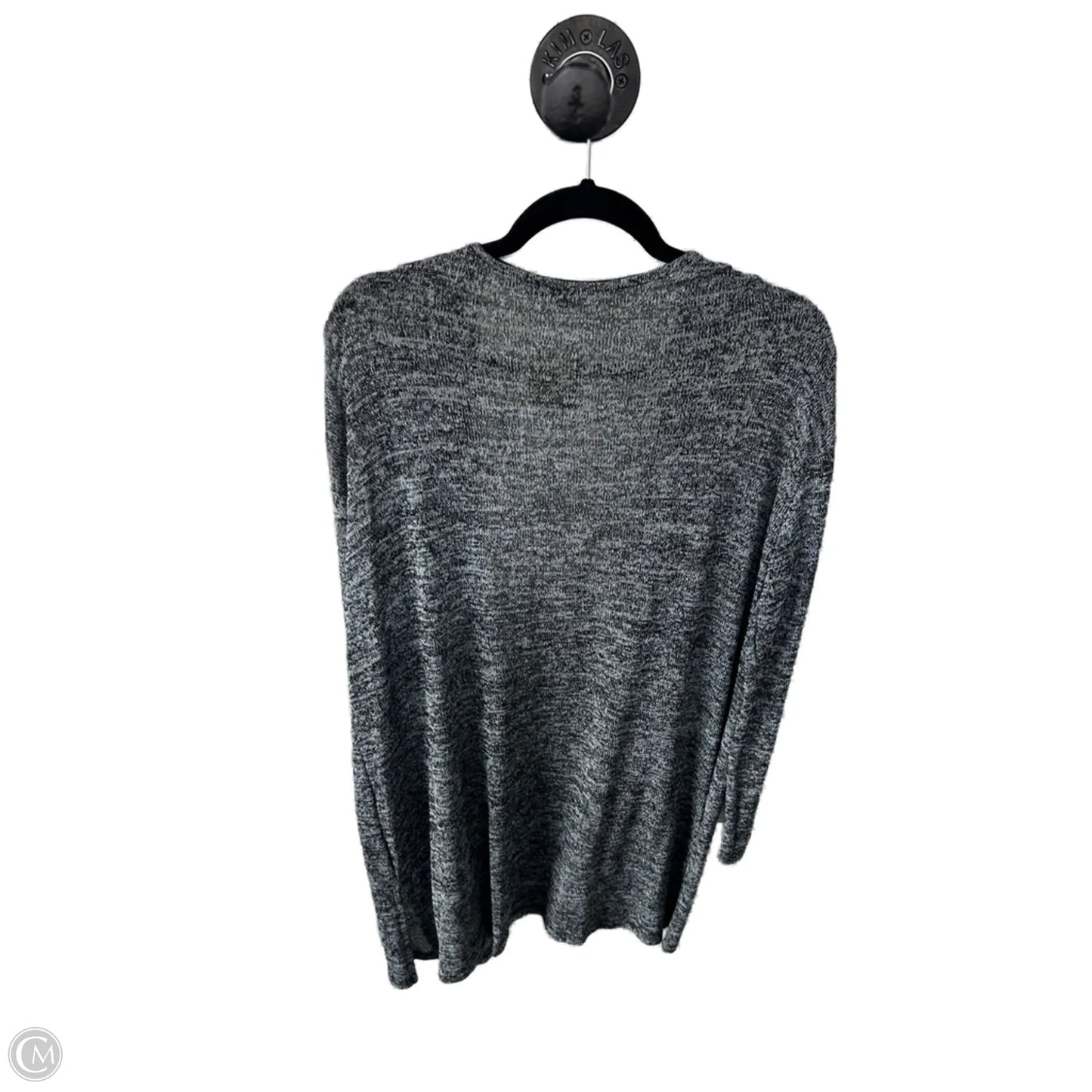 Sweater Cardigan By Ambiance Apparel In Black & White, Size: M